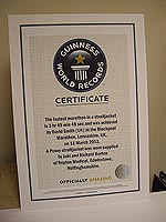 Repton Medical assists in David Smith's Blackpool marathon Guinness World Record. Award shown. 